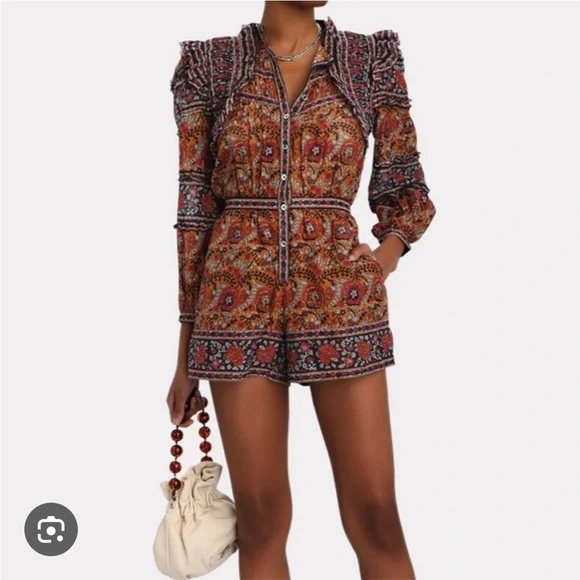 NWT Sea Rosita Border Long Sleeve Romper - Picture 2 of 6